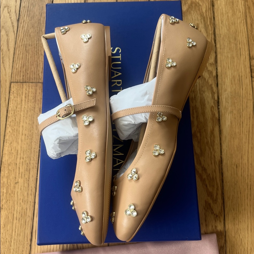 ‼️LIMITED TIME SALE ‼️Stuart weitzman Tammy crystal flats - new with box - Picture 4 of 7